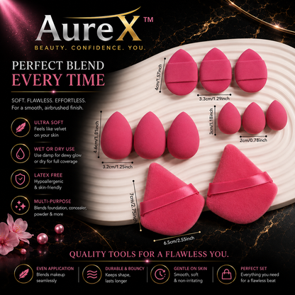 AureX™ 12-Piece Makeup Sponge Set