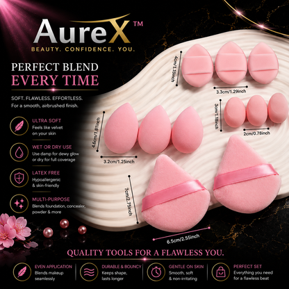 AureX™ 12-Piece Makeup Sponge Set