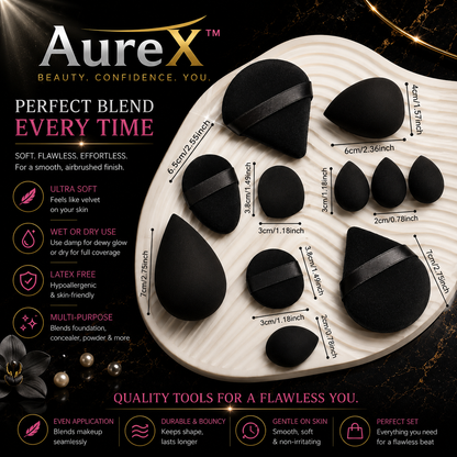 AureX™ 12-Piece Makeup Sponge Set