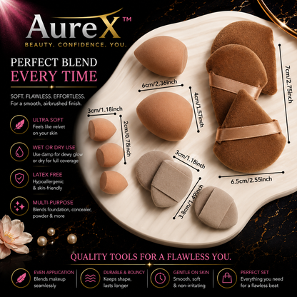 AureX™ 12-Piece Makeup Sponge Set
