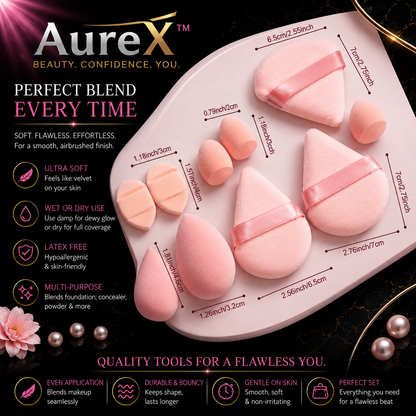 AureX™ 12-Piece Makeup Sponge Set