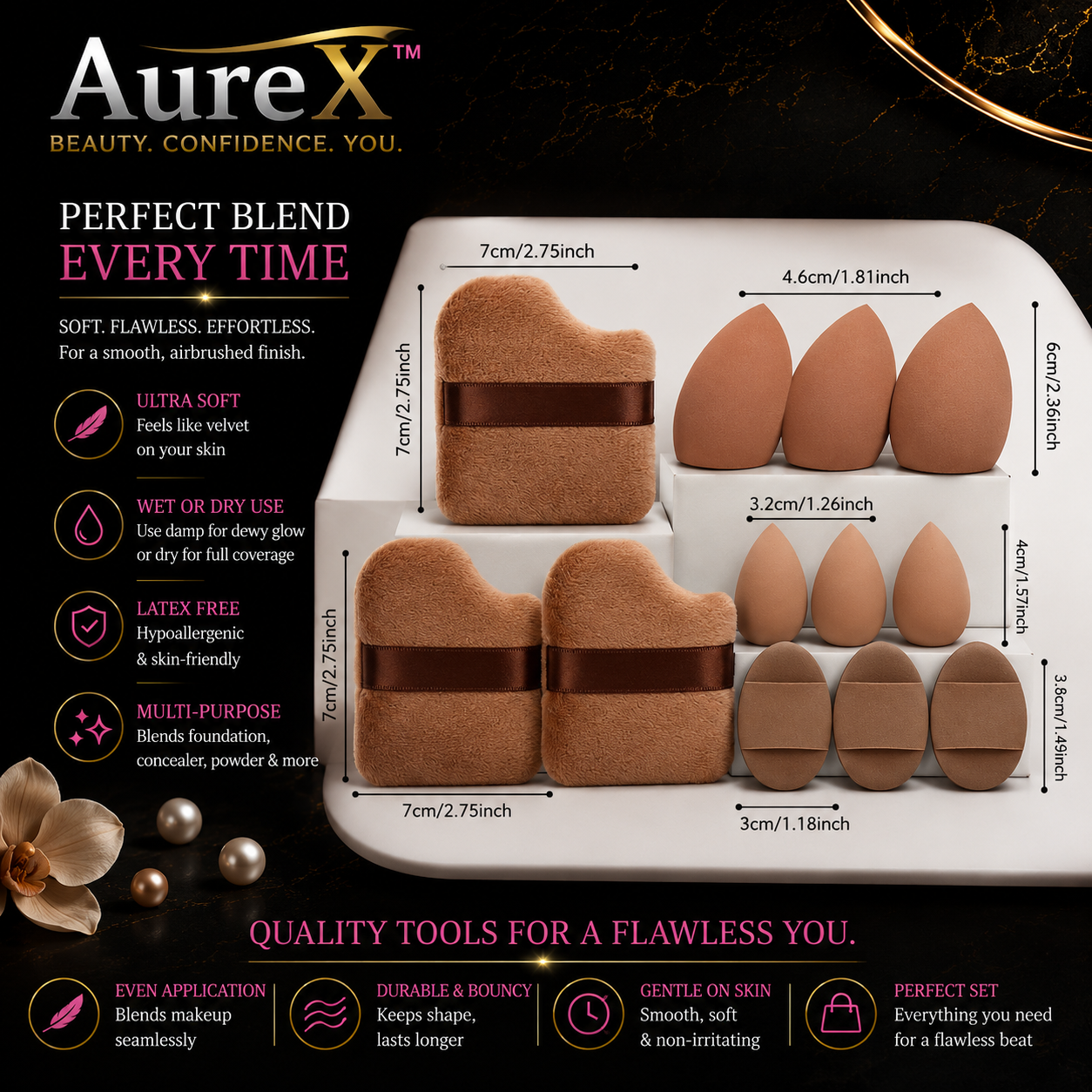 AureX™ 12-Piece Makeup Sponge Set