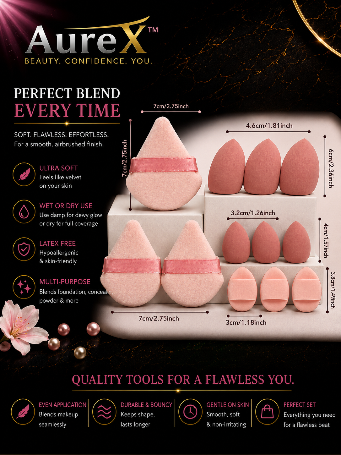 AureX™ 12-Piece Makeup Sponge Set