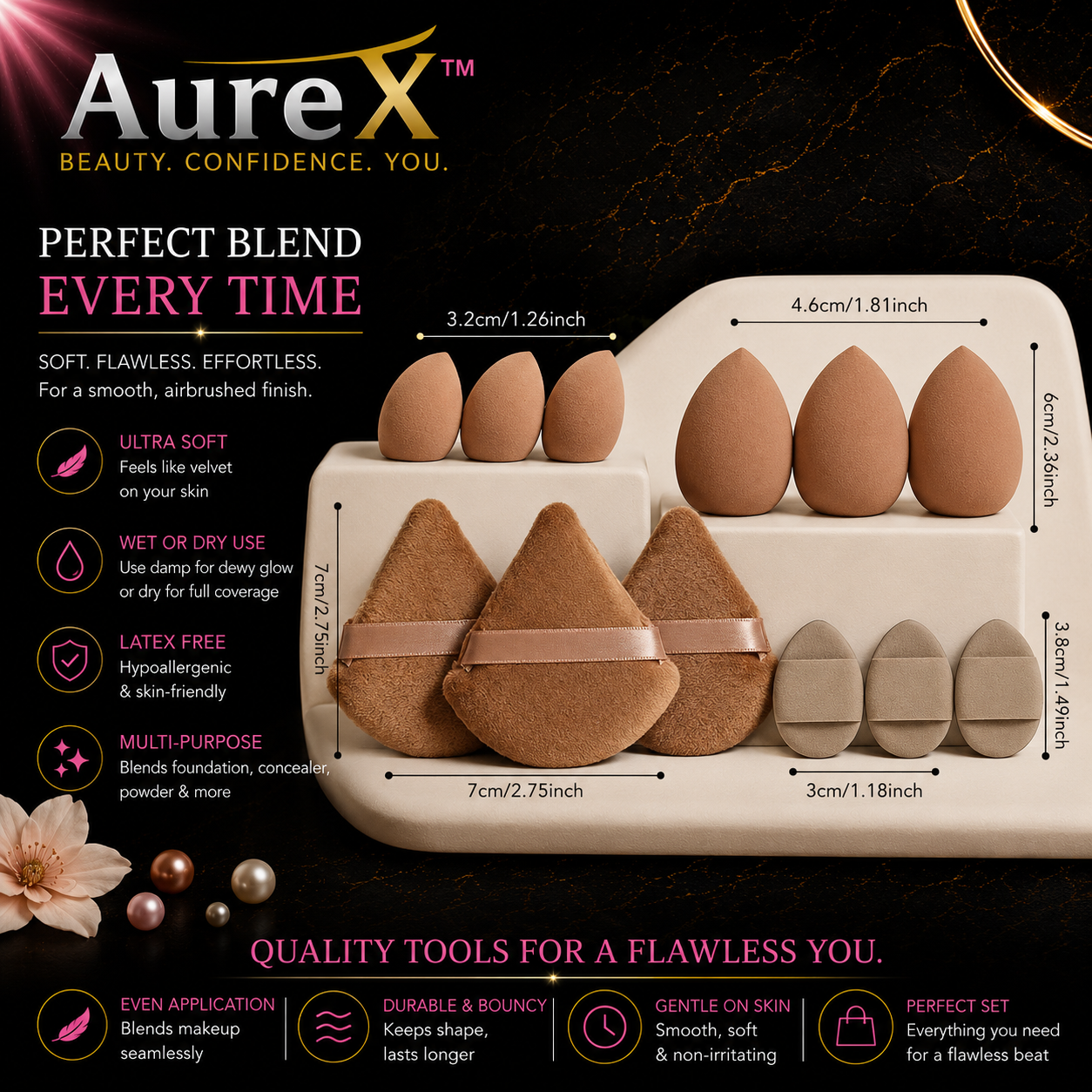 AureX™ 12-Piece Makeup Sponge Set