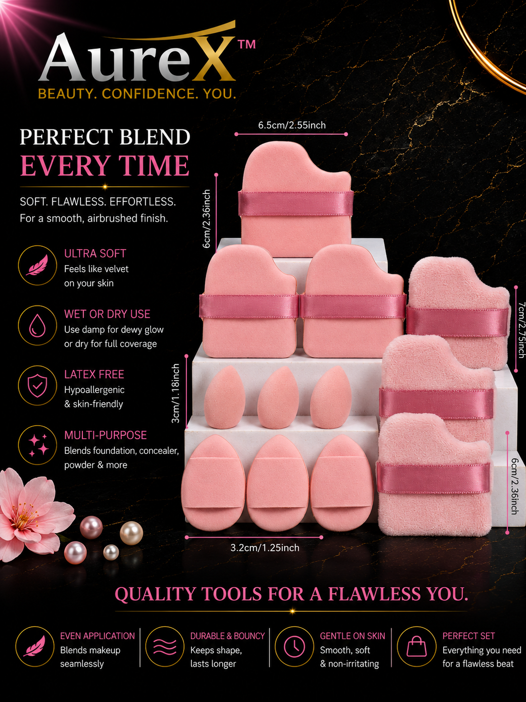 AureX™ 12-Piece Makeup Sponge Set