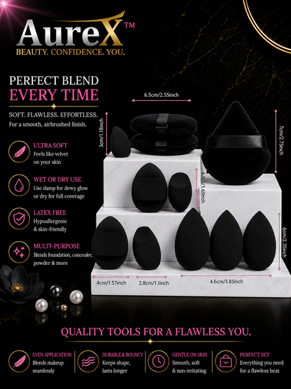 AureX™ 12-Piece Makeup Sponge Set