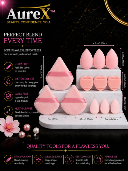 AureX™ 12-Piece Makeup Sponge Set