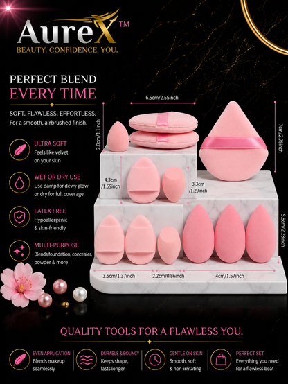 AureX™ 12-Piece Makeup Sponge Set