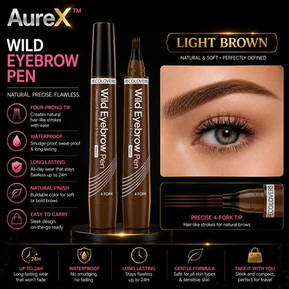 AureX™ 4-Tip Eyebrow Pen – 6 Colors
