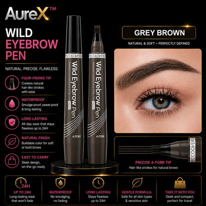 AureX™ 4-Tip Eyebrow Pen – 6 Colors