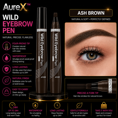 AureX™ 4-Tip Eyebrow Pen – 6 Colors