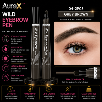 AureX™ 4-Tip Eyebrow Pen – 6 Colors