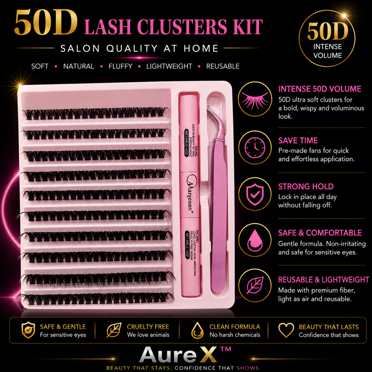 AureX™ DIY Lash Extension Kit – 200pcs