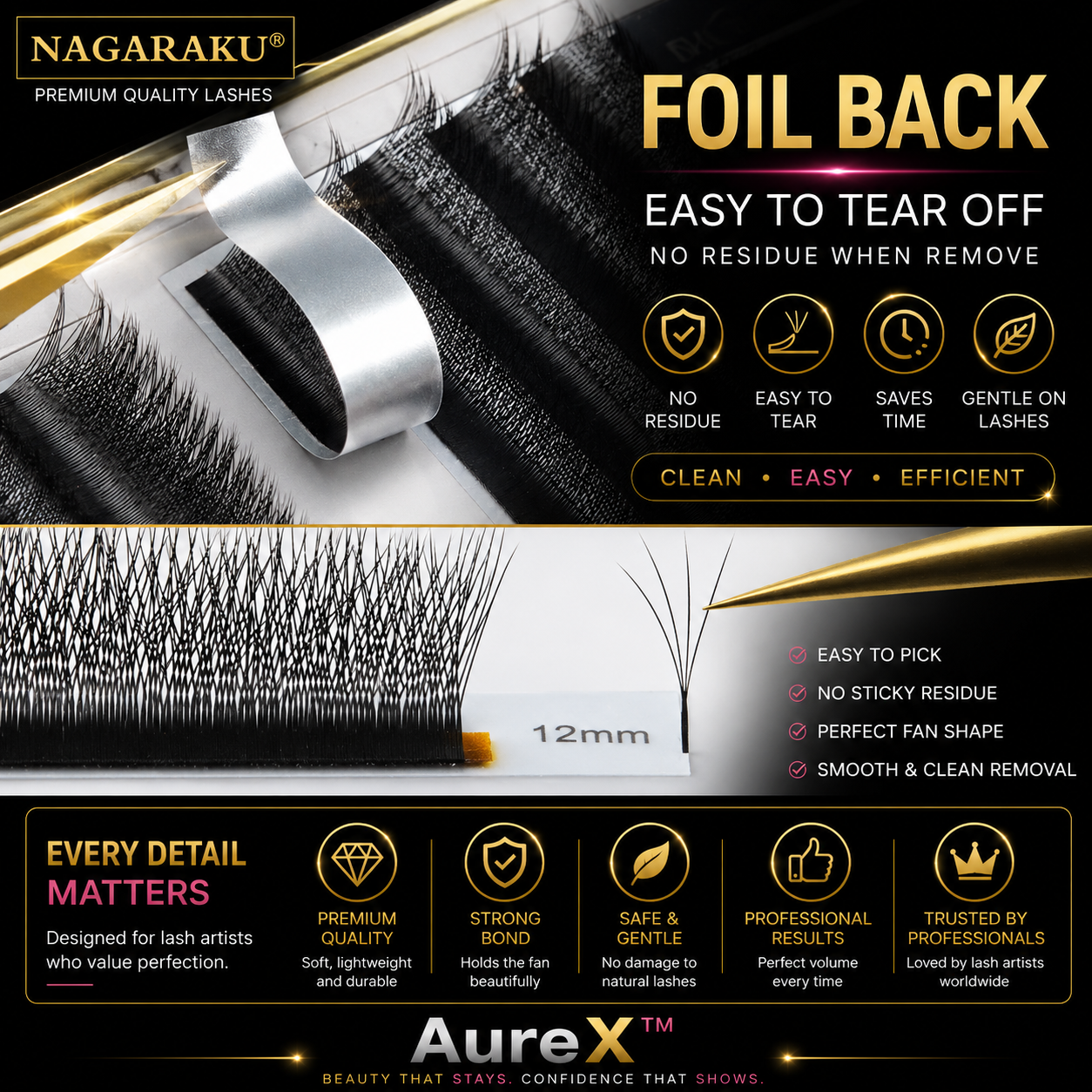 AureX™ Bloom 3D–6D Premade Lash Fans