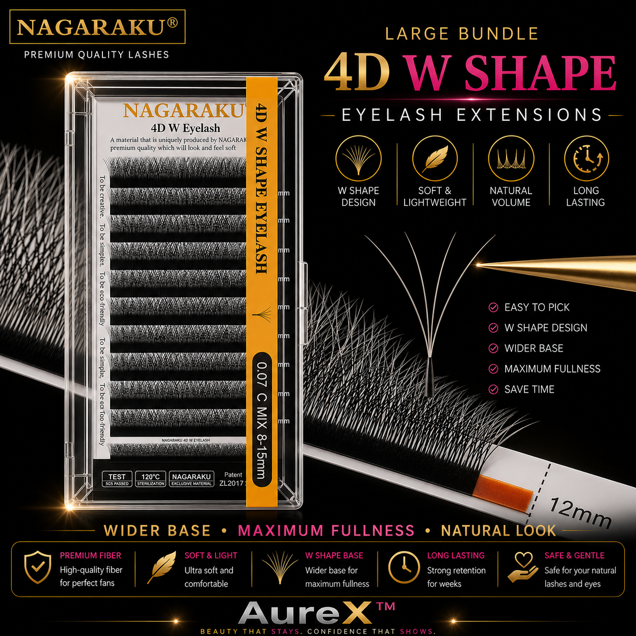 AureX™ Bloom 3D–6D Premade Lash Fans