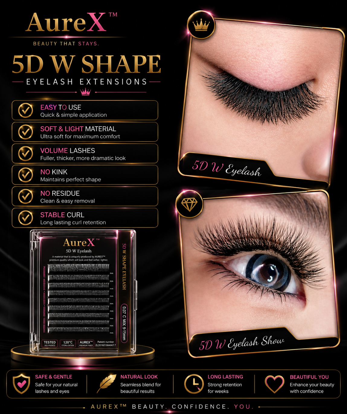 AureX™ Bloom 3D–6D Premade Lash Fans