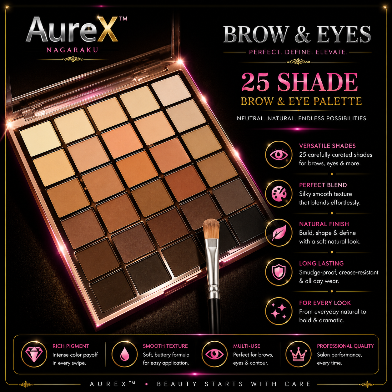 AureX™ Luxe 25-Color Eyeshadow Palette