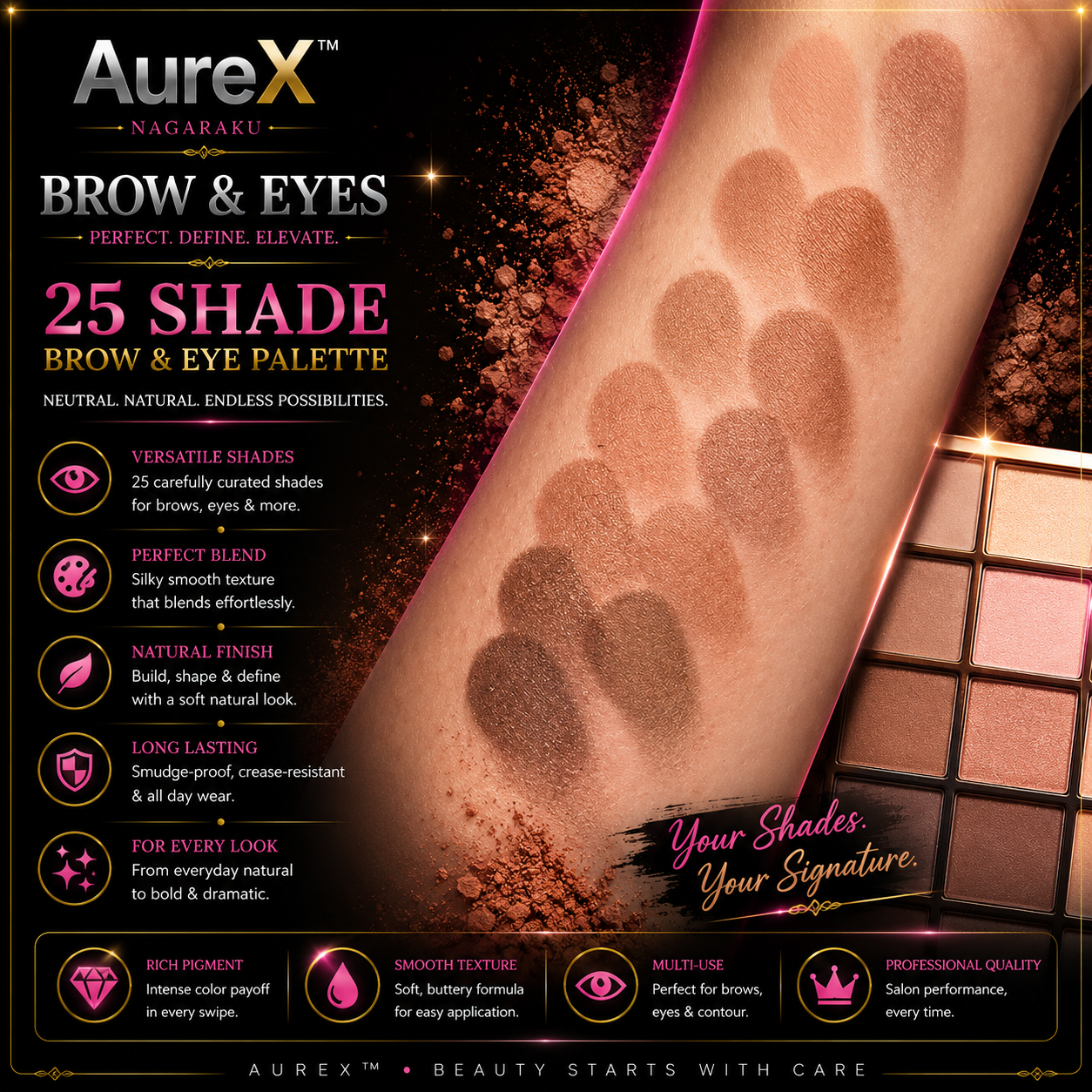 AureX™ Luxe 25-Color Eyeshadow Palette