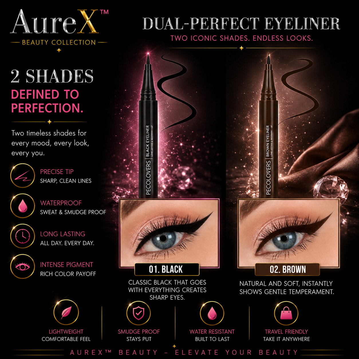 AureX™ Ultra-Fine Liquid Eyeliner Set