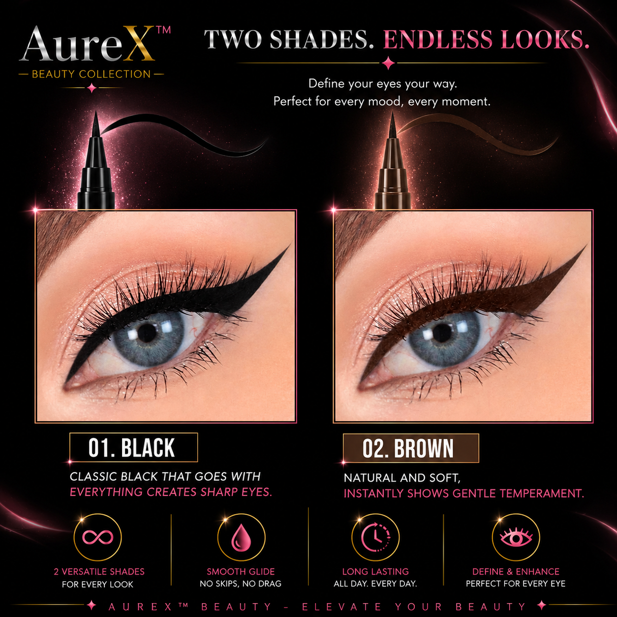 AureX™ Ultra-Fine Liquid Eyeliner Set