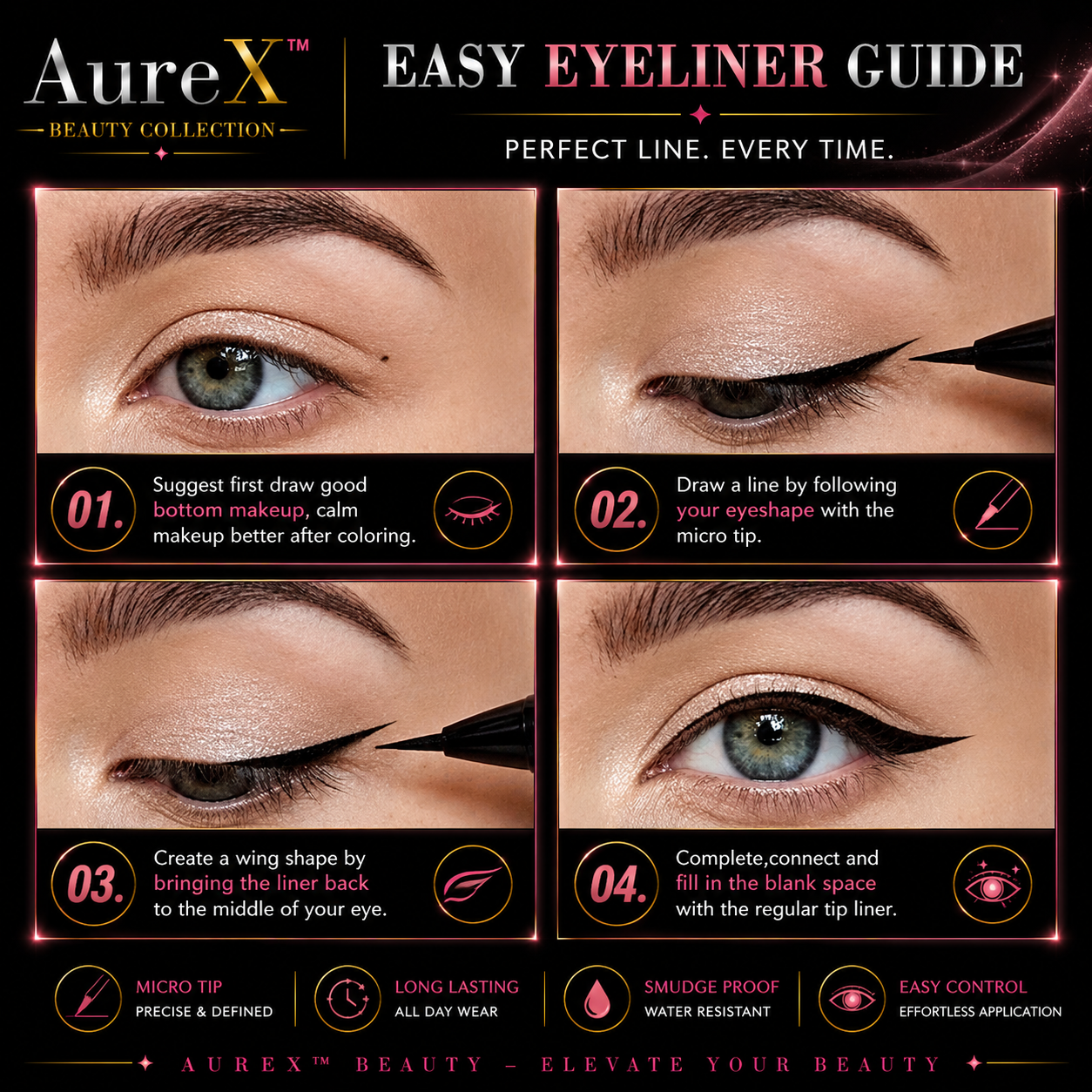AureX™ Ultra-Fine Liquid Eyeliner Set