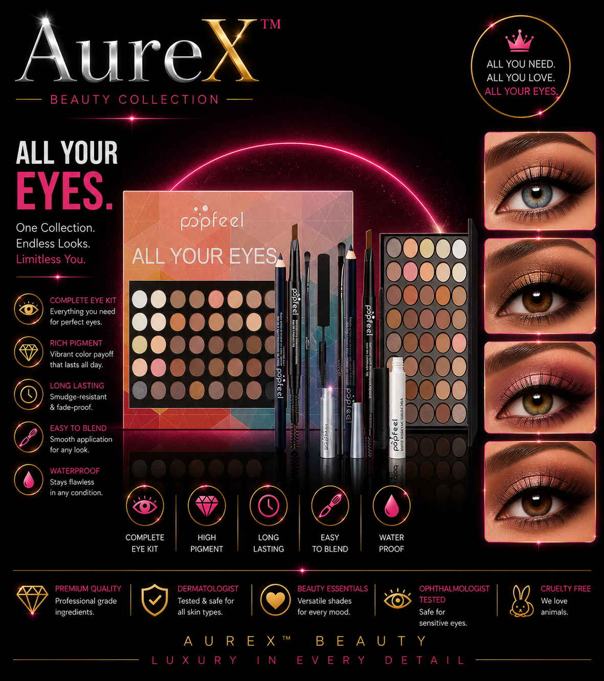 AureX™ GlamCore Eye Makeup Set