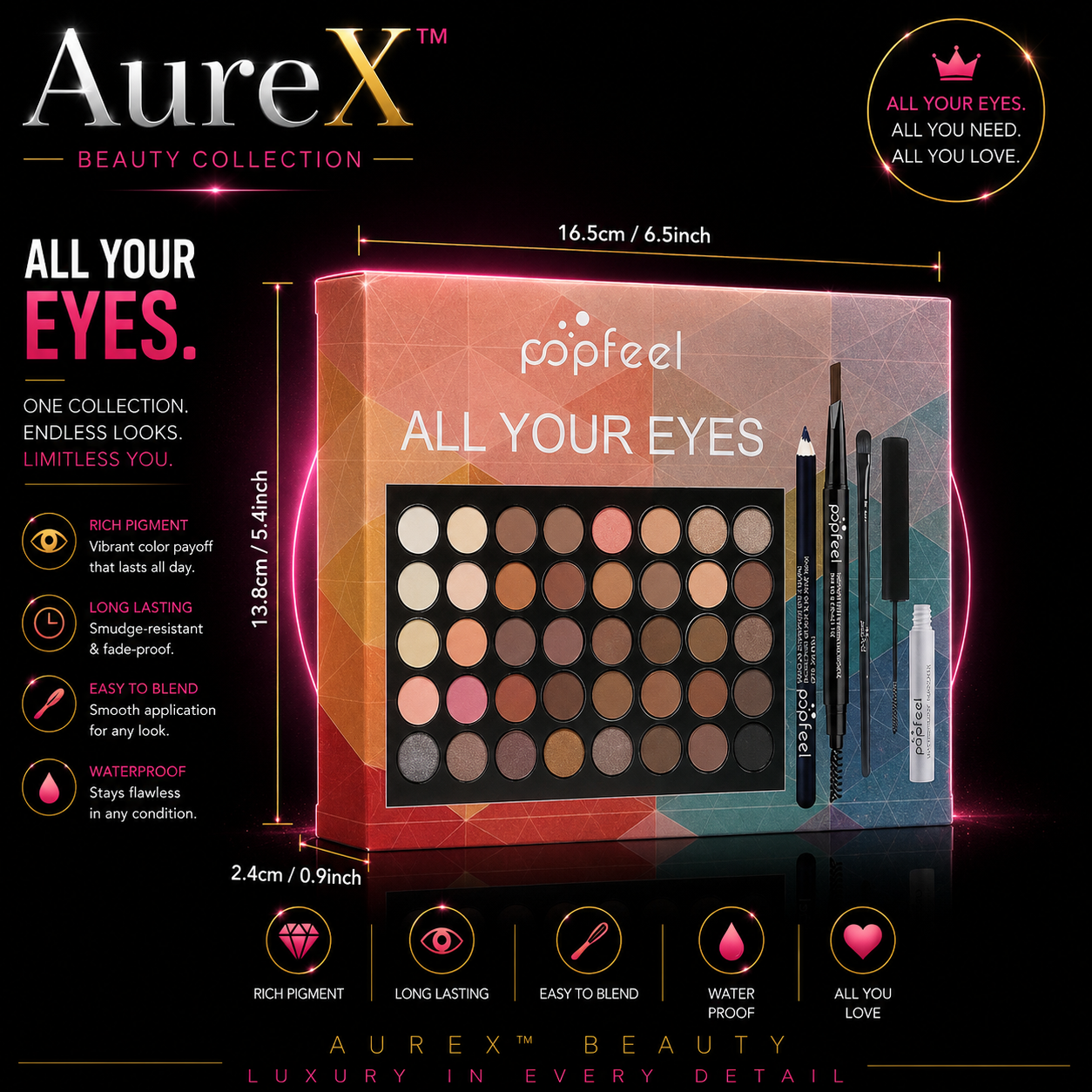 AureX™ GlamCore Eye Makeup Set