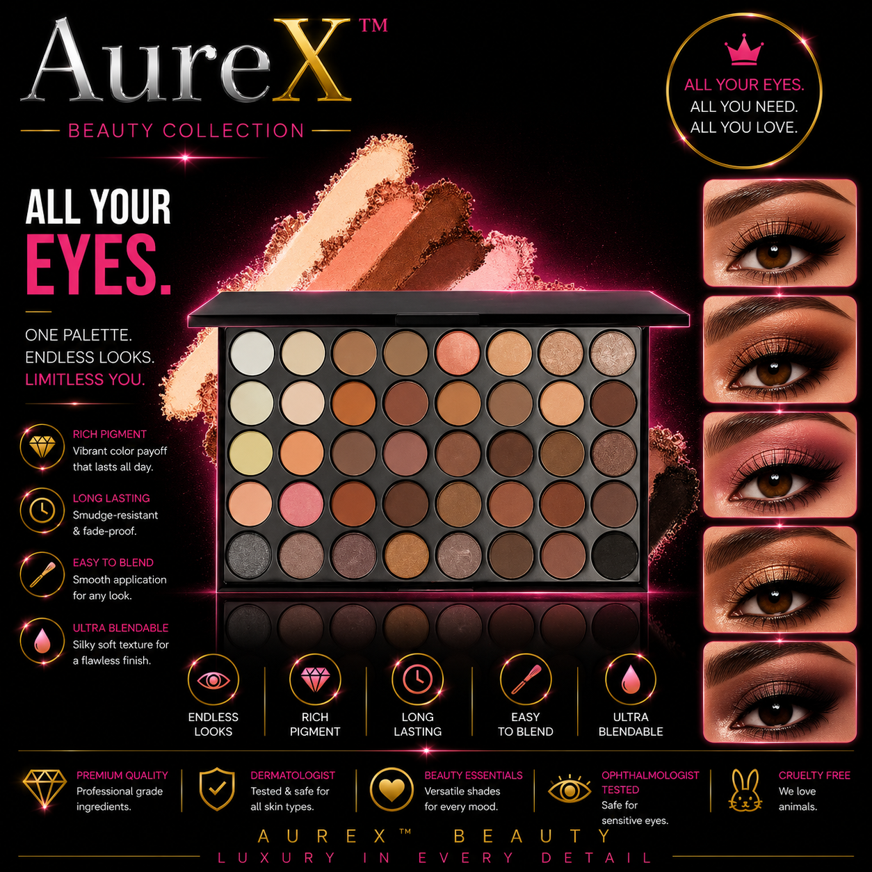 AureX™ GlamCore Eye Makeup Set