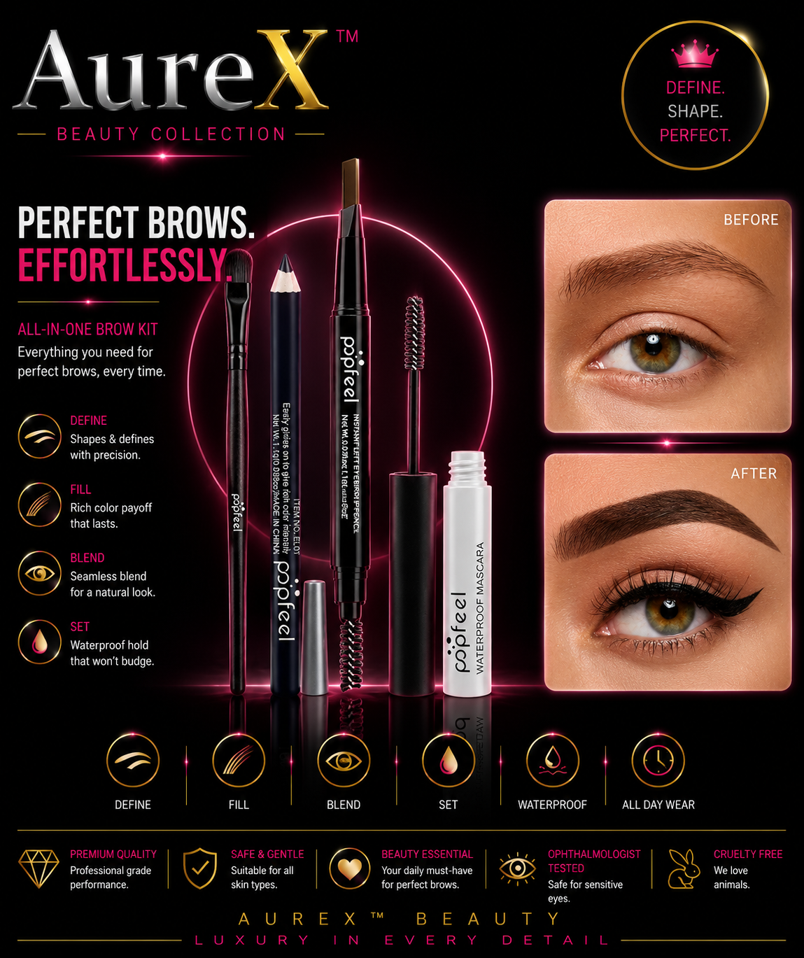 AureX™ GlamCore Eye Makeup Set