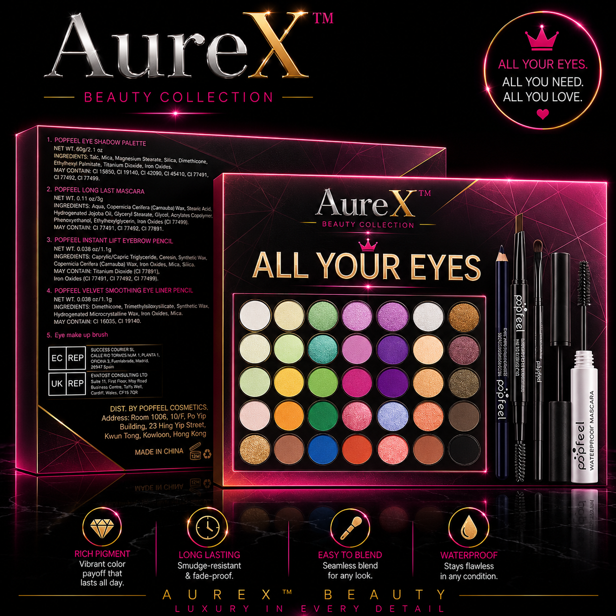AureX™ GlamCore Eye Makeup Set