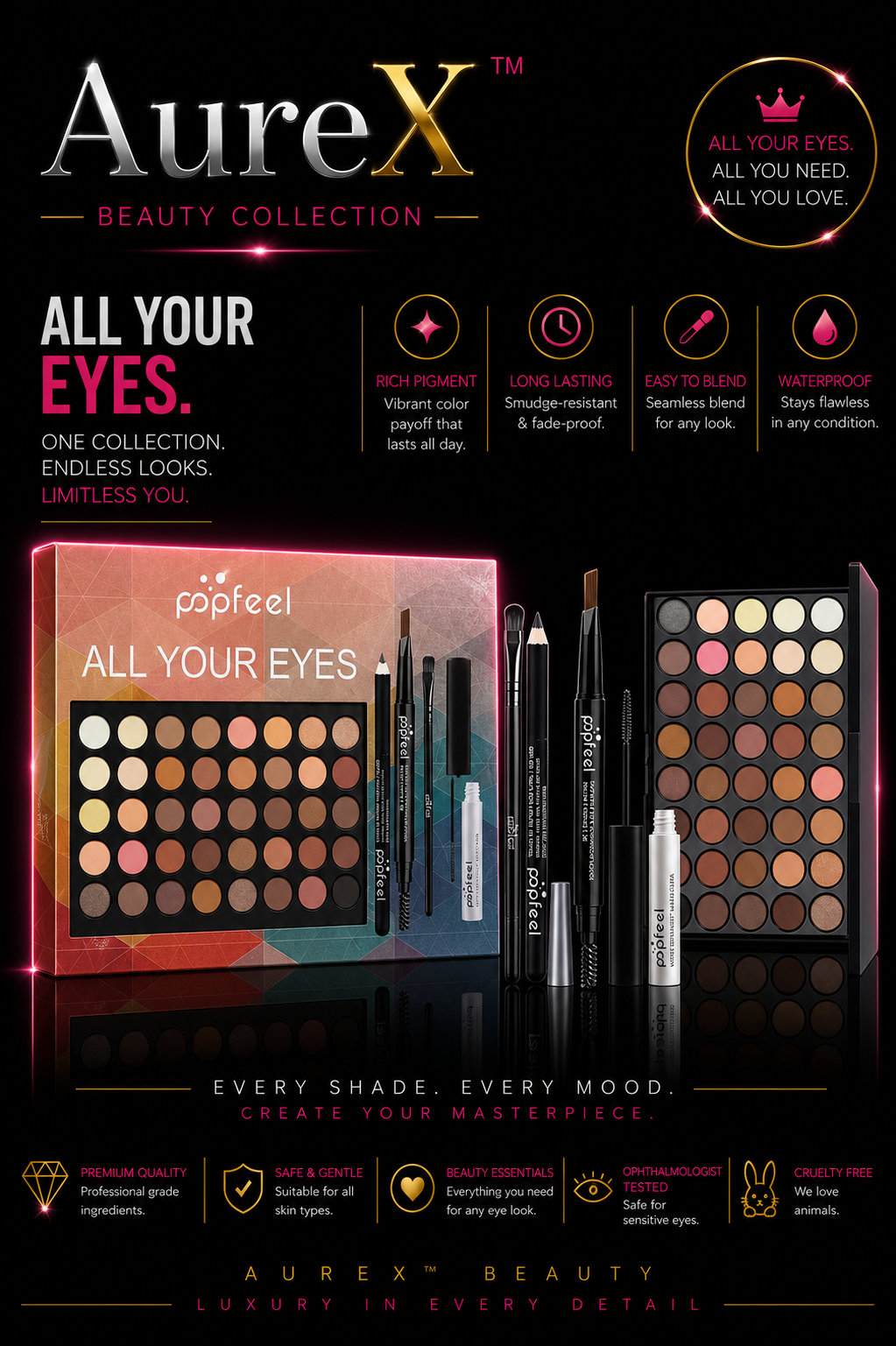 AureX™ GlamCore Eye Makeup Set