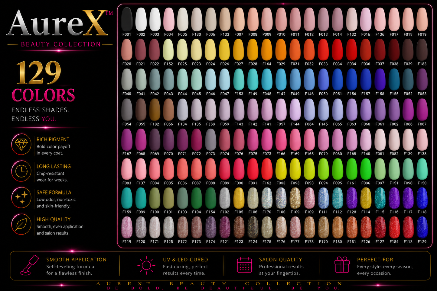 AureX™ 129-Color Gel Nail Set