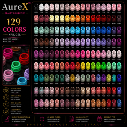 AureX™ 129-Color Gel Nail Set