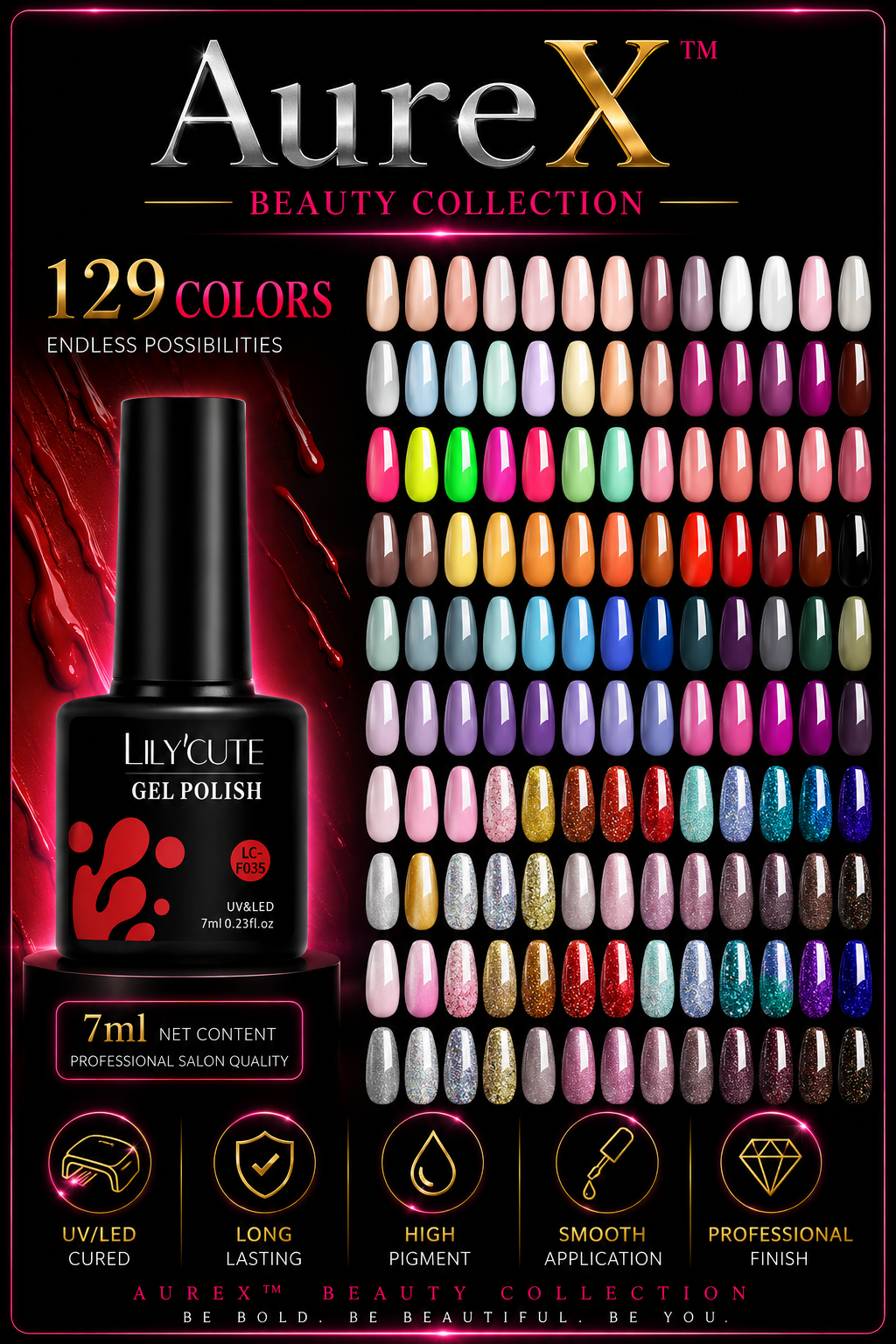 AureX™ 129-Color Gel Nail Set