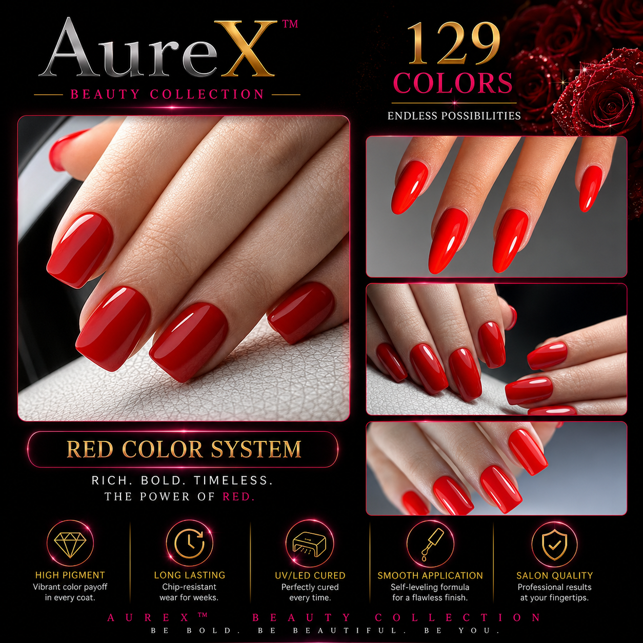 AureX™ 129-Color Gel Nail Set