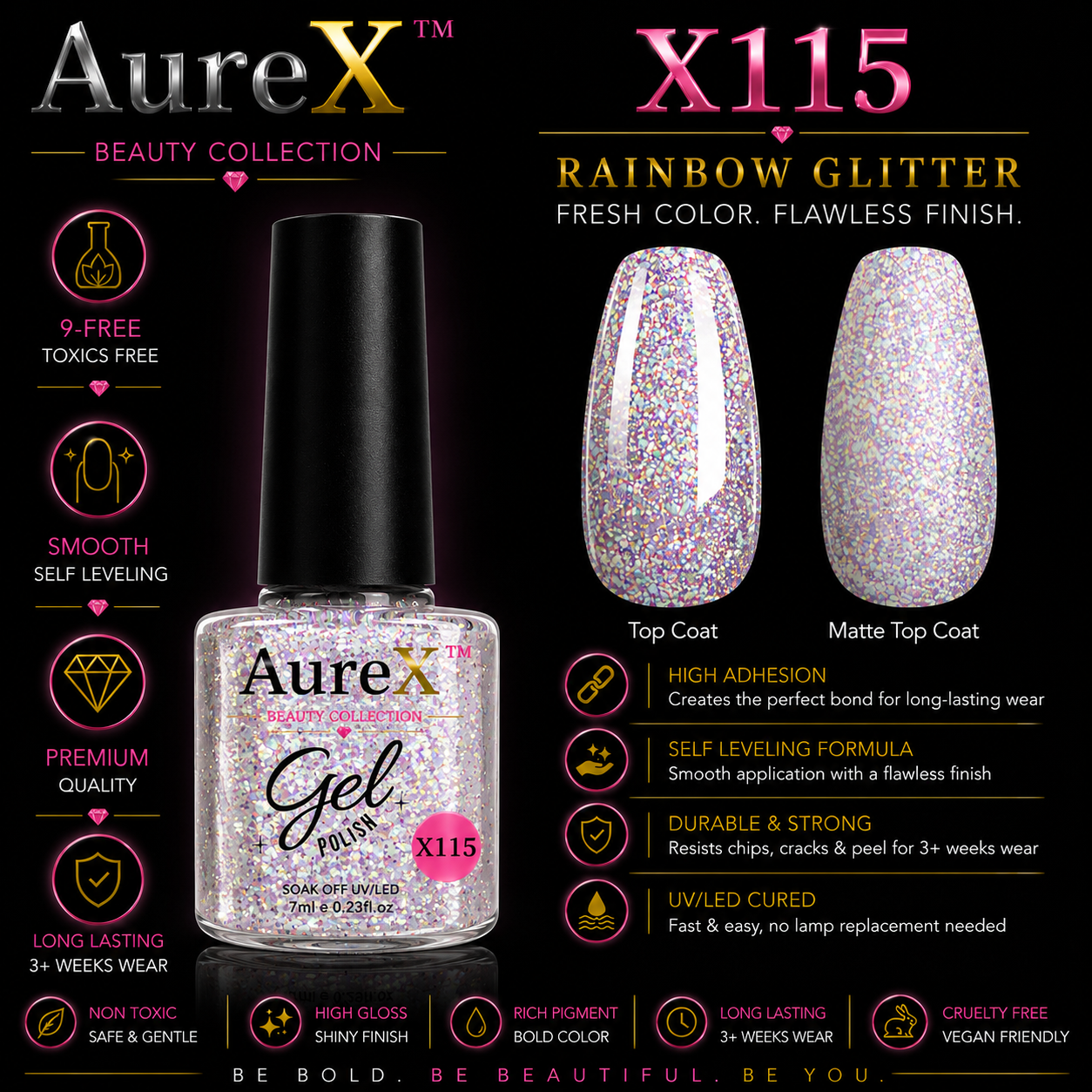 AureX™ 129-Color Gel Nail Set