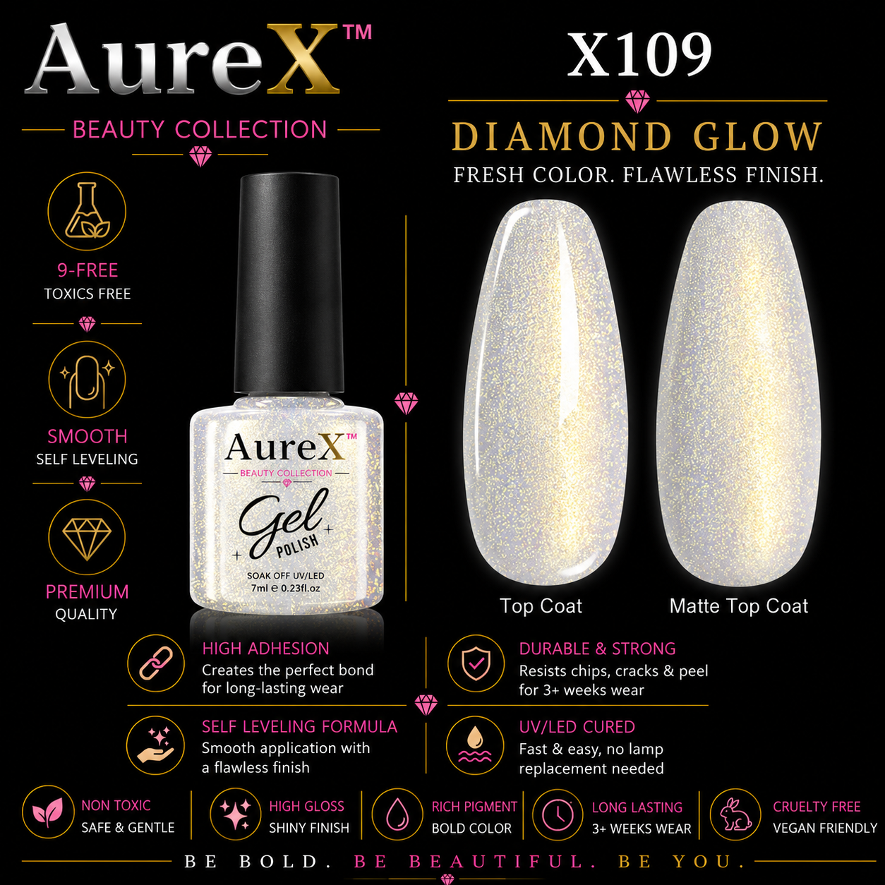 AureX™ 129-Color Gel Nail Set