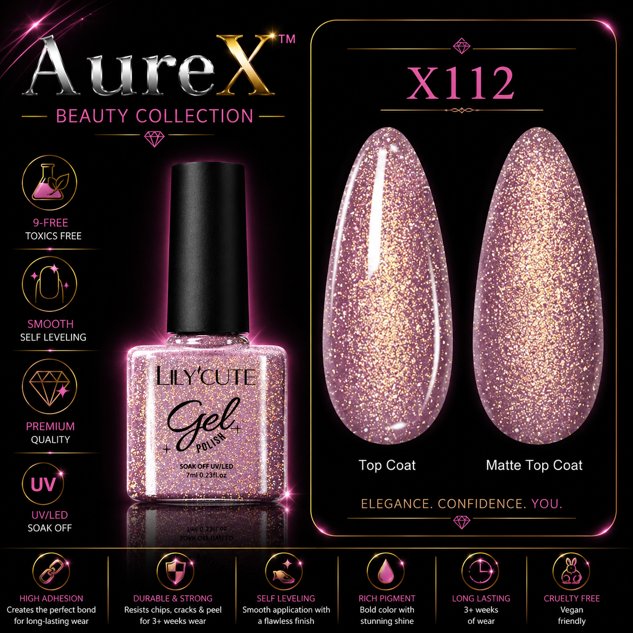 AureX™ 129-Color Gel Nail Set