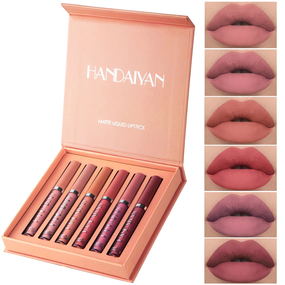 AureX™ Luxe Lip Set – 6 Matte Liquid Lipsticks