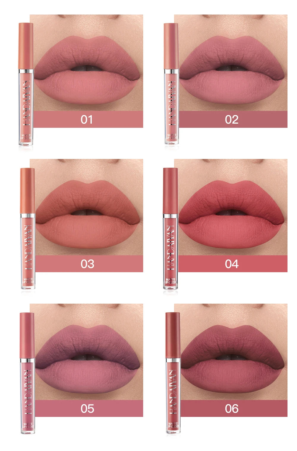 AureX™ Luxe Lip Set – 6 Matte Liquid Lipsticks