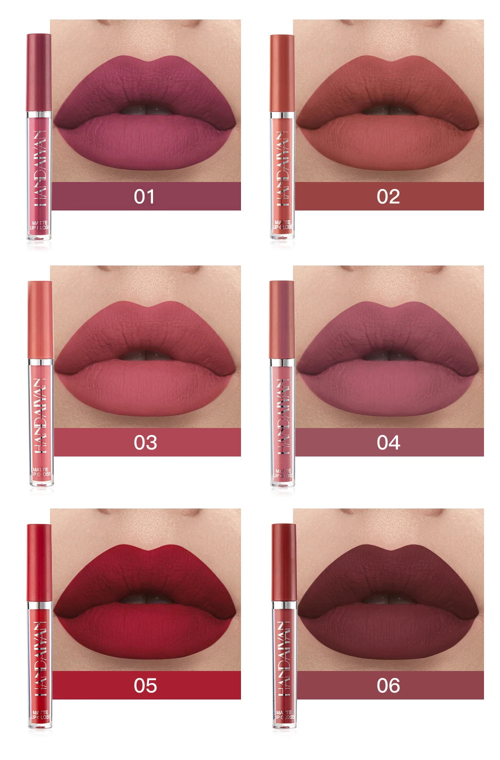 AureX™ Luxe Lip Set – 6 Matte Liquid Lipsticks