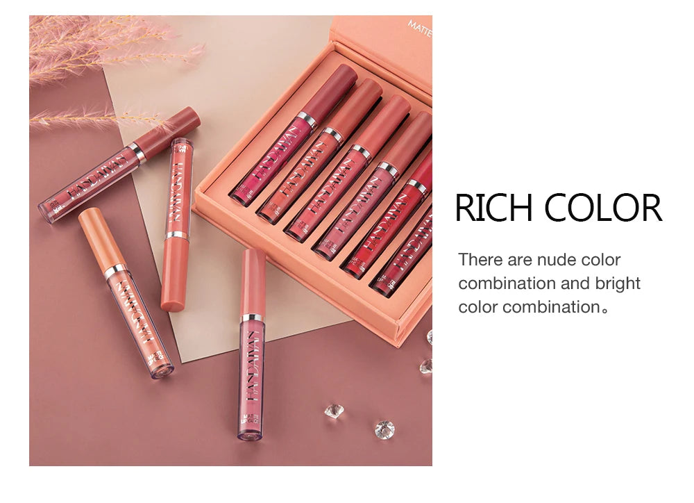 AureX™ Luxe Lip Set – 6 Matte Liquid Lipsticks