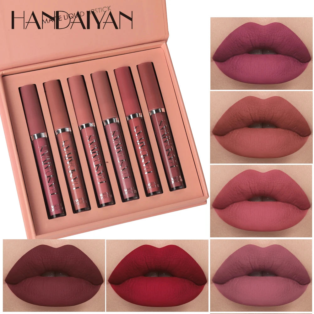 AureX™ Luxe Lip Set – 6 Matte Liquid Lipsticks