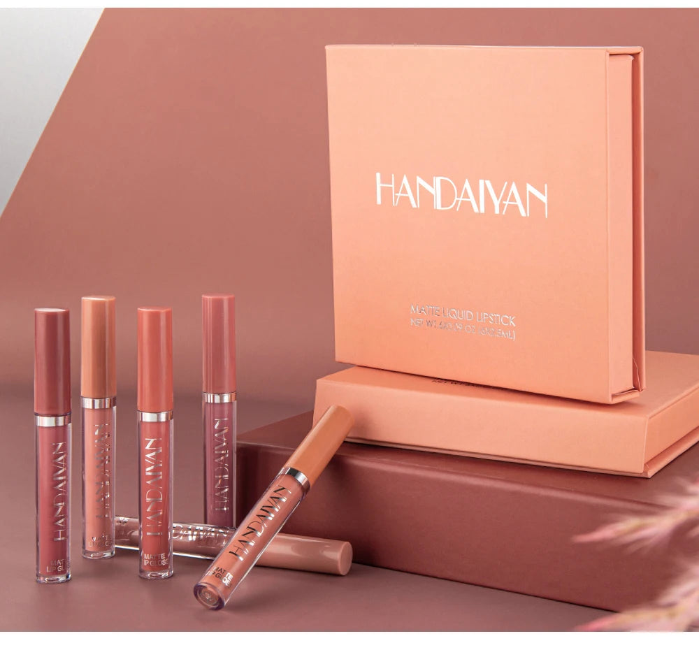AureX™ Luxe Lip Set – 6 Matte Liquid Lipsticks