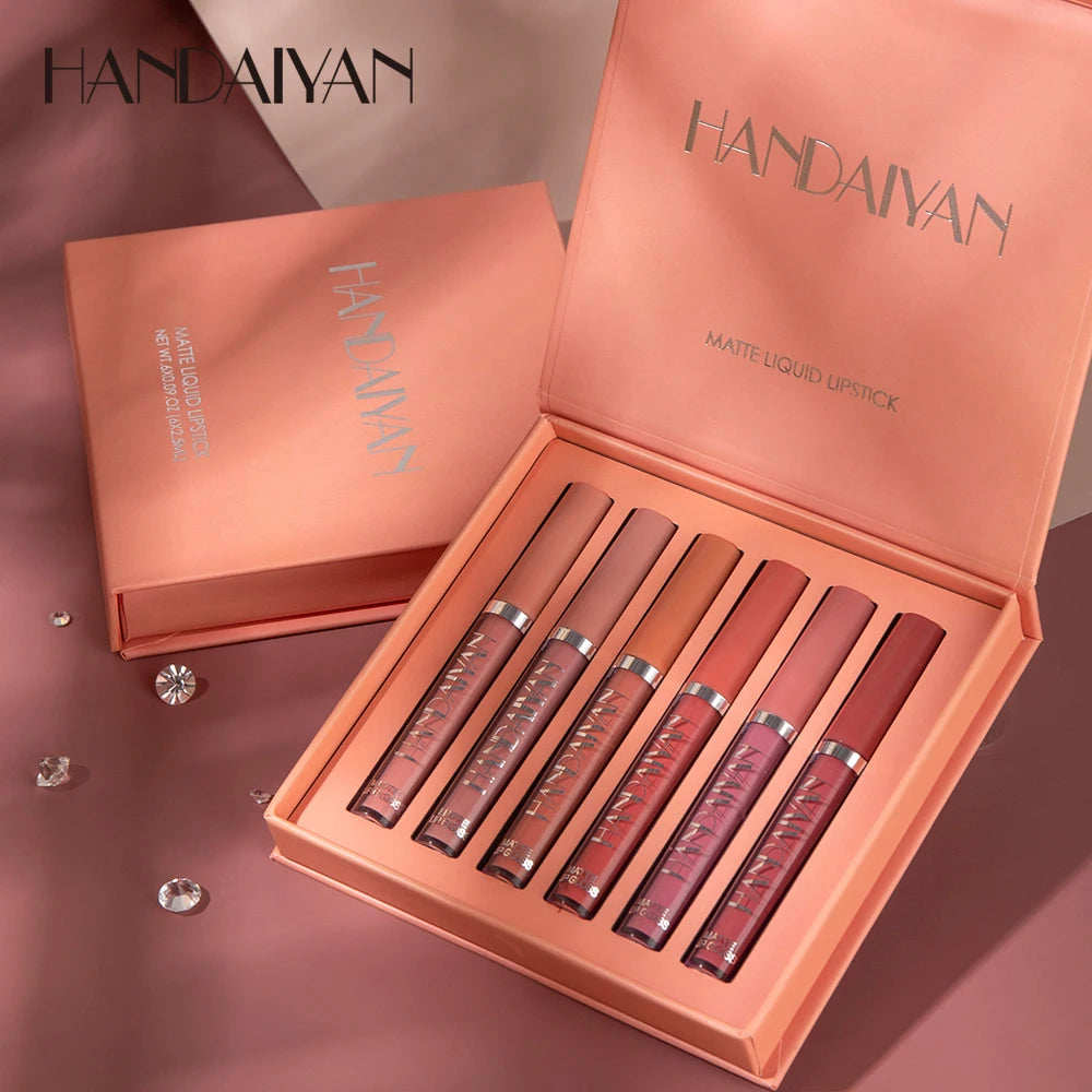 AureX™ Luxe Lip Set – 6 Matte Liquid Lipsticks