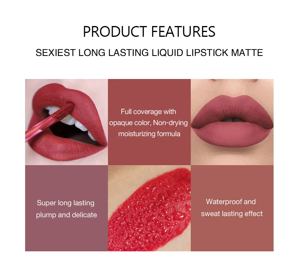 AureX™ Luxe Lip Set – 6 Matte Liquid Lipsticks