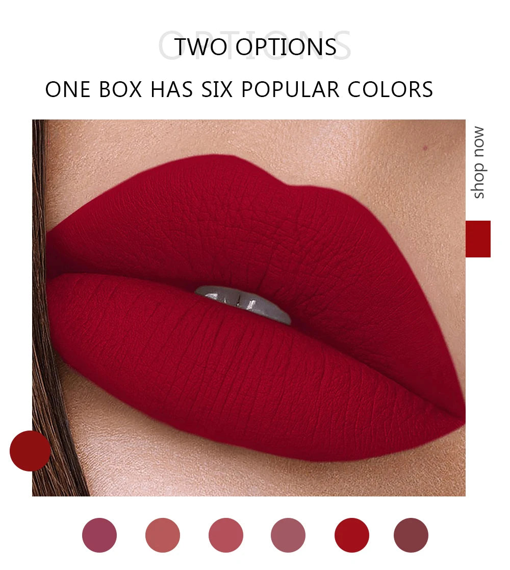 AureX™ Luxe Lip Set – 6 Matte Liquid Lipsticks